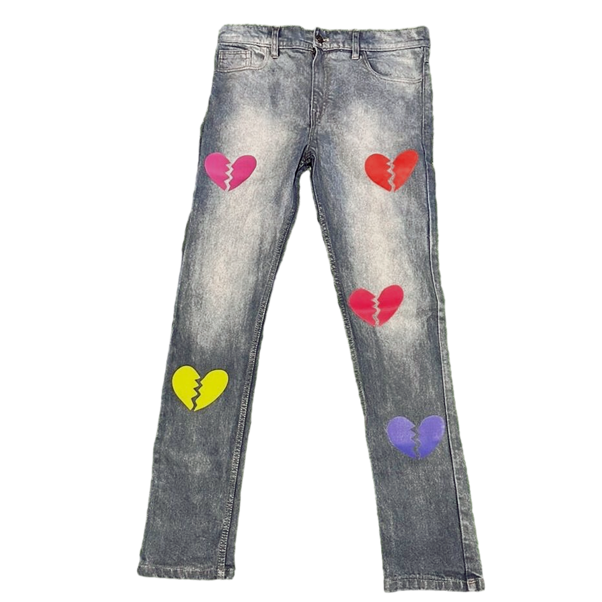 LoveFades Heart Gallery Slim Fit Jeans