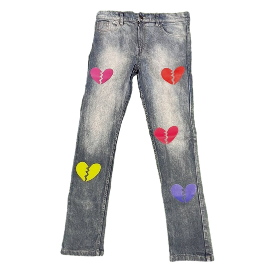 LoveFades Heart Gallery Slim Fit Jeans