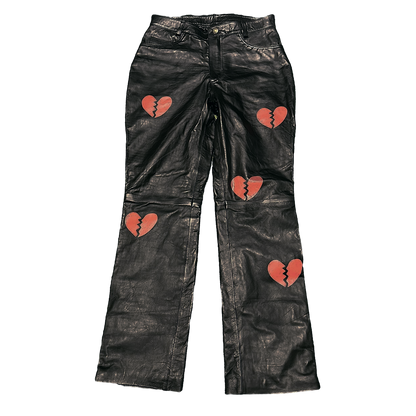 LoveFades Heart Gallery Leather Pants