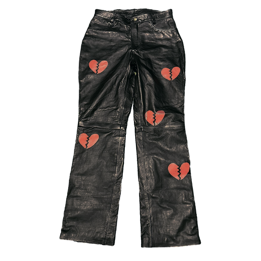 LoveFades Heart Gallery Leather Pants