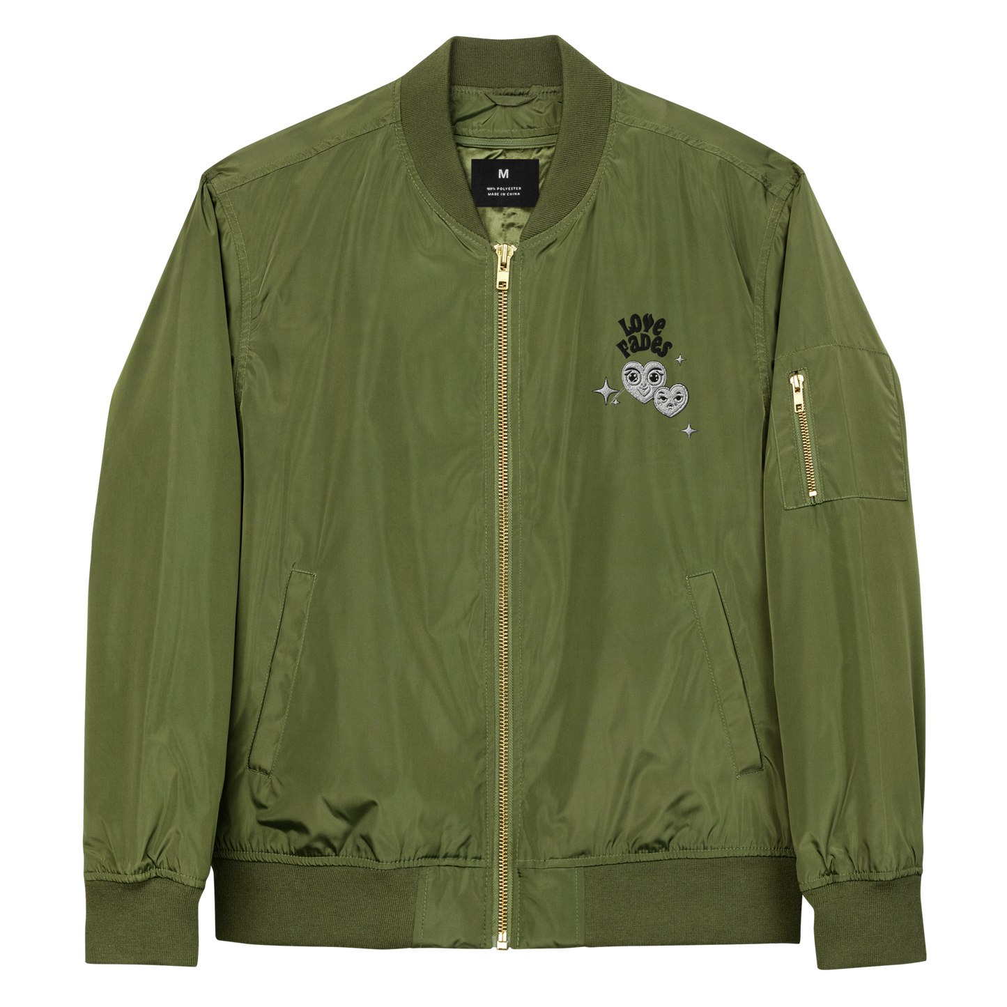 LoveFades "Lil Guy" Unisex Bomber Jacket Army Green